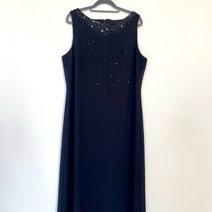 Patra Black Maxi Dress with Embellished Bodice
